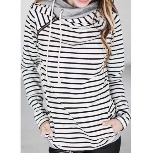 Striped Hooded Pullover - Picture 3 of 3